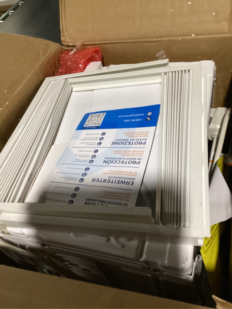 Condition photo showing As Is for (similar to) amazon basics 6000-btu window air conditioner with quiet operation, up to 250 sqf, cool and fan functions, washable filter, adjustable window kit, digital temperature display, remote control, white white 6,000 btu