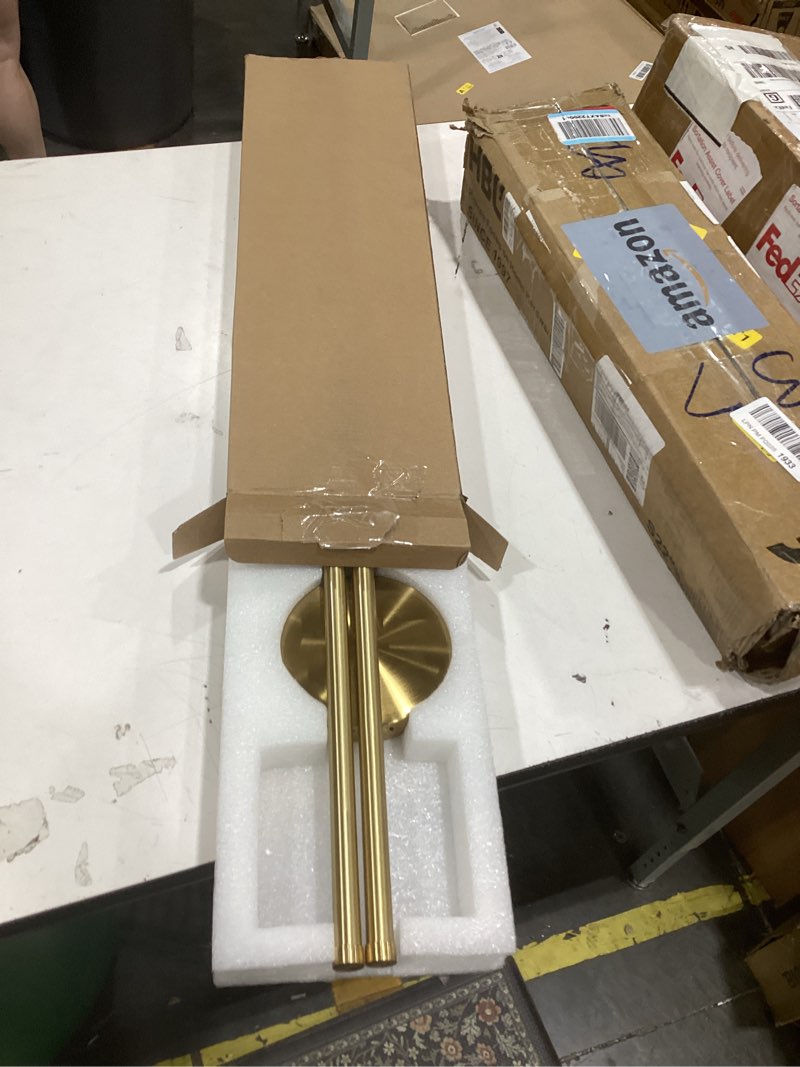 Condition photo showing As Is for taofiaco battery operated wall sconces set of two,rechargeable wall sconces set of 2 with remote control dimmable wall light decor for living room, bathroom for, 24 inch, gold 24 inch-2 pack gold