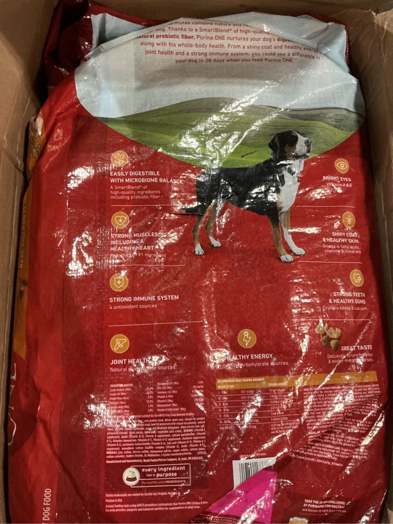 Condition photo showing Good Condition for ( best by 03/2027 ) purina one chicken and rice formula dry dog food - 40 lb. bag chicken & rice 40 pound (pack of 1)