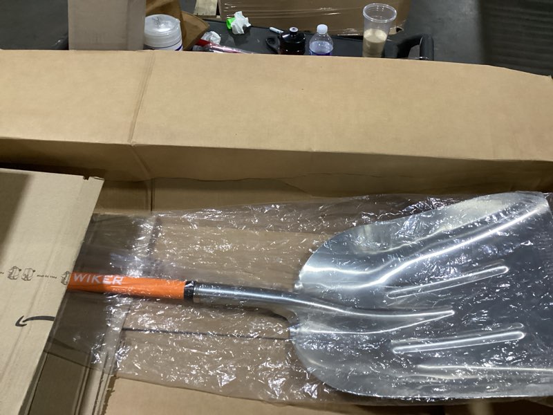 Condition photo showing New/Like New for WIKER Aluminum Snow Shovel for Driveway, 45-Inch Large Capacity Blade, 3.5lbs Lightweight with Fiberglass D-Grip Handle, Heavy Duty Metal Snow Removal Tool for Home and Garden