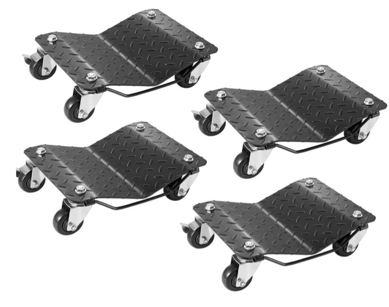 VEVOR Car Wheel Dolly, 6000 lbs/2722 kg Car Moving Cart with Brakes, Set of 4 Piece, Heavy-Duty Vehicle Dolly, Moving Cars, Trucks, Trailers, Motorcycles, and Boats