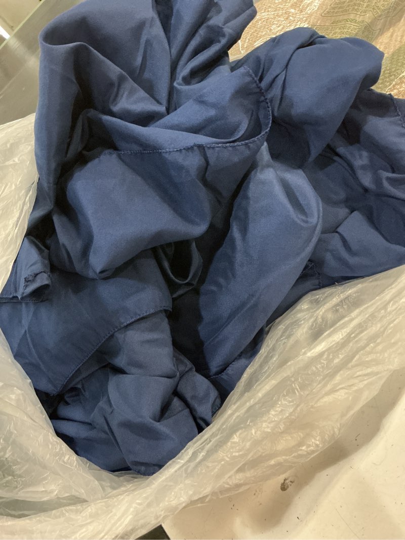 Condition photo showing As Is for smiry disposable table cloth 3 pack, 54 x 108 inch waterproof plastic tablecloth, decorative rectangle table covers for party, birthday, picnic, navy 54"x108" navy