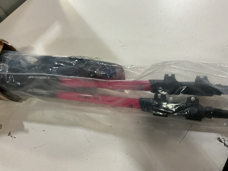 Condition photo showing New/Like New for kinggear nordic walking stick, tp1 hiking poles retractable lightweight 7075 aluminum, trekking poles with flip lock, natural cork and eva grip, 2pc hiking gear pink
