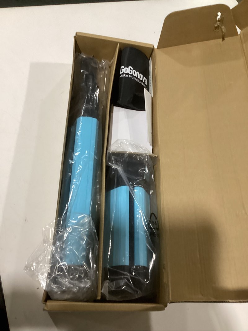 Condition photo showing Good Condition for Rechargeable Work Light with Stand, GoGonova Cordless Work Light with Triple LED Lamps, 8AH Battery, 700/1200/2200 Lumen, 4000/6500K Dimmable Camping Light with Detachable Tripod?Blue? 57 inches Blue