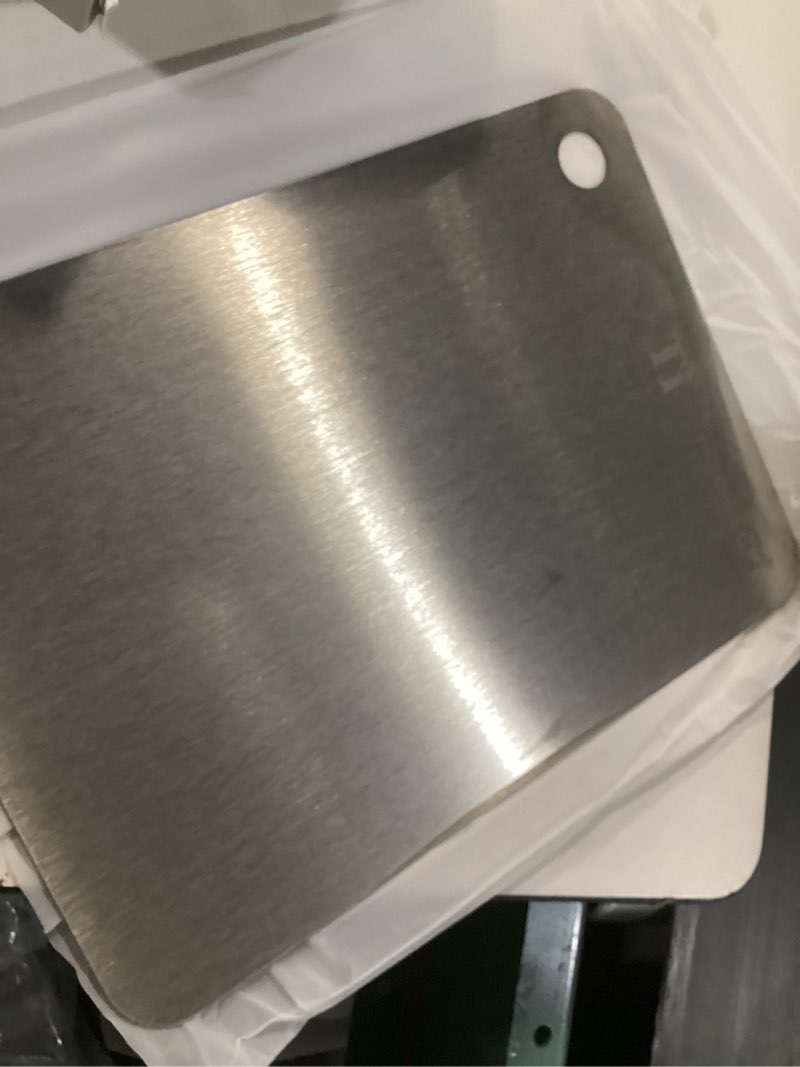 Condition photo showing Good Condition for Titanium Cutting Board, 100% Pure Titanium Cutting Boards for Kitchen, Double-Sided Food-Grade Chopping Board for Meat, Vegetables & Fruits, Dishwasher-Friendly (13.75''X9.83'') 13.8"L x 9.8"W