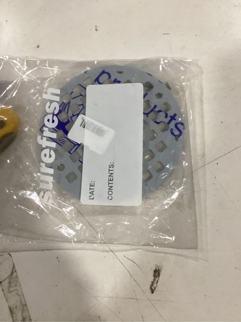 Condition photo showing As Is for oatey 5-in screw-in round stainless steel strainer