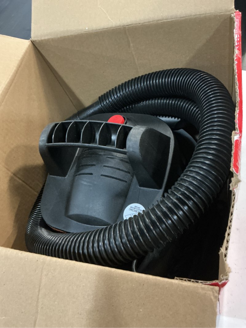 Condition photo showing As Is for craftsman cmxevbe17250 2.5 gallon 2.5 peak hp wet dry vac, portable shop vacuum wet and dry with filter bag, hose and attachments for cleaning in the home