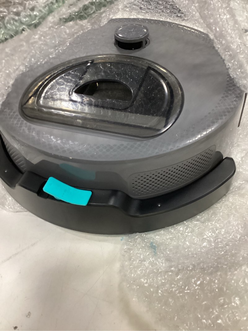 Condition photo showing As Is for lefant robot vacuum and mop, upgraded lidar navigation, 450ml visible dustbin, strong suction, multi-floor mapping, self-charge, wifi/alexa/app, multi-surface cleaning, m330 pro grey gray