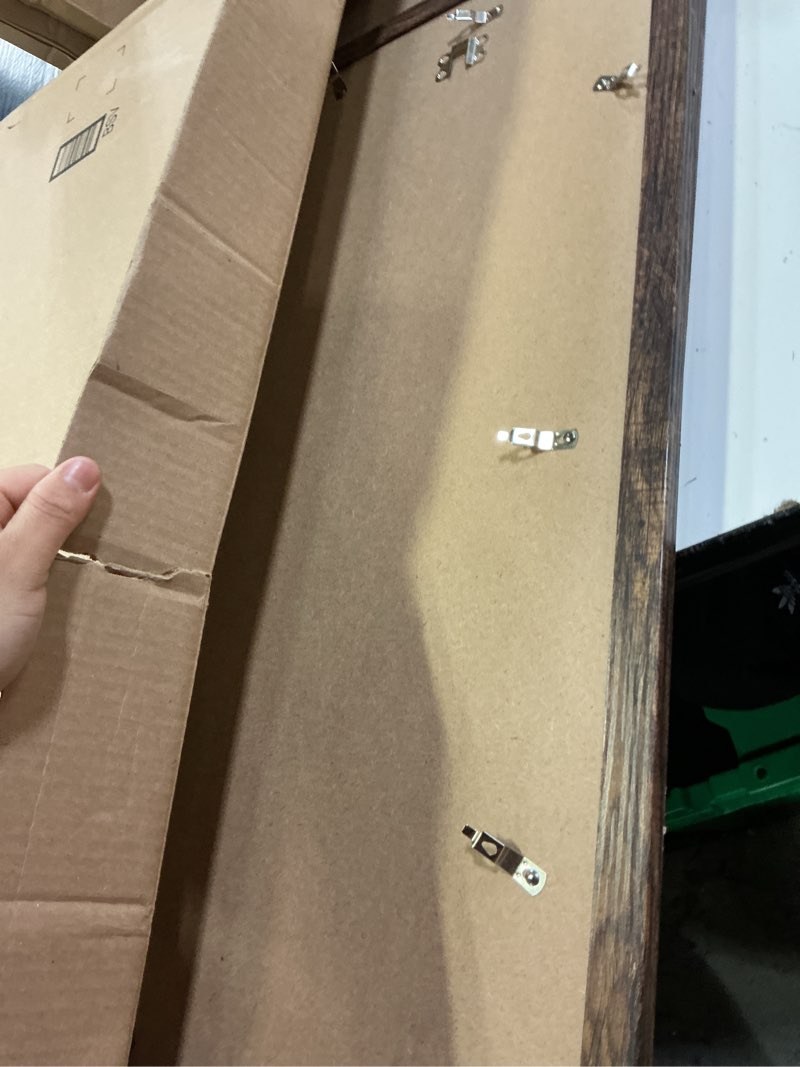 Condition photo showing As Is for 18x24 picture frame brown 2 pack, display pictures 16x20 with mat or 18 x 24 without mat, classic poster frame for horizontal or vertical wall mounting brown 18x24
