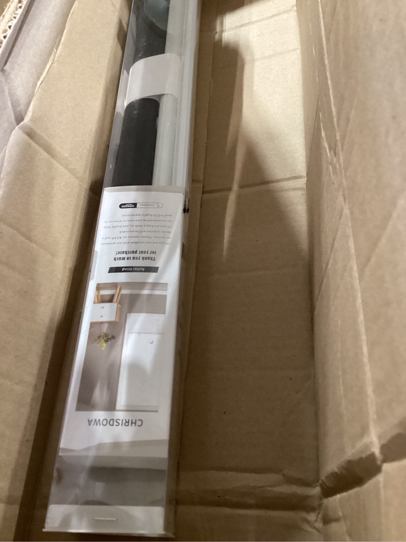 Condition photo showing Good Condition for chrisdowa cordless free-stop 100% blackout blinds for windows, roller windows shades with thermal insulated, uv protection fabric for living room, office and home.black,22" w x 72" h 22"w x 72"h black