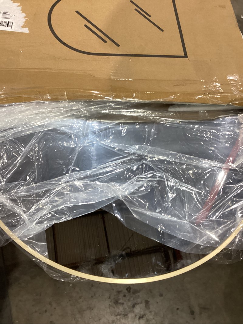 Condition photo showing Good Condition for Arched Wall Mirror for Bathroom,Mirrors for Wall,24''x36'',Vanity Mirror for Bedroom Dresser, Entryway, Living Room, Metal Frame (36''x24'',Gold) Gold 36"L x 24"W