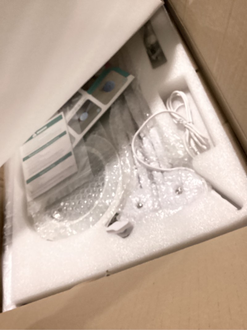 Condition photo showing New/Like New for 10X Magnifying Glass with Light and Stand, Super Bright 2,200 Lumens LED Magnifying Floor lamp with 5 Wheels Rolling Base, 5 Color Modes Stepless Dimming Lighted Magnifier for Esthetician Facial Salon White 10X