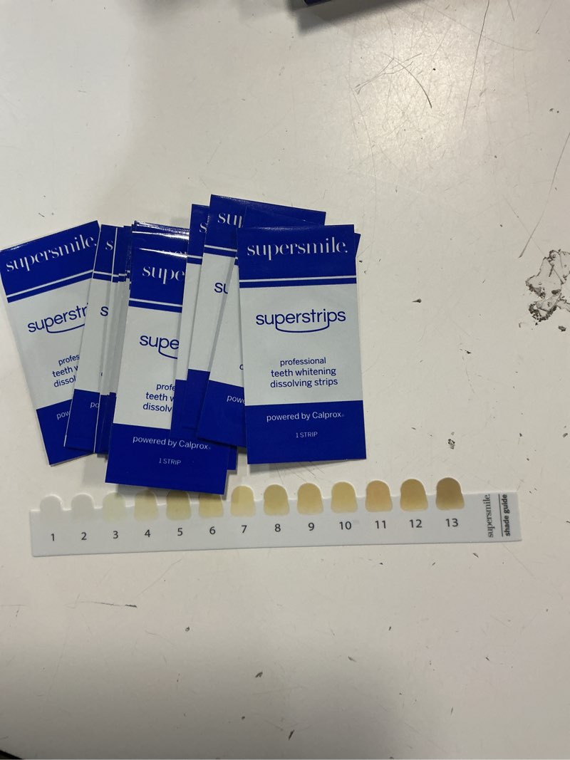 Condition photo showing New/Like New for supersmile dissolving superstrips - professional teeth whitening strips - enamel safe teeth whitener for sensitive teeth