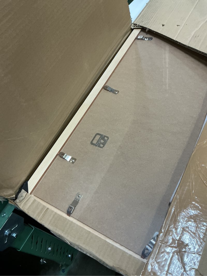 Condition photo showing New/Like New for 20x40 Wood Frame Brown, Rustic Natural Wooden 40x20in Poster Picture Frame, Distressed 20 x 40inch Woodgrain Gallery Photo Frame with HD Plexiglass, Horizontal Vertical Wall Mounting Display 1pcs Brown 20x40