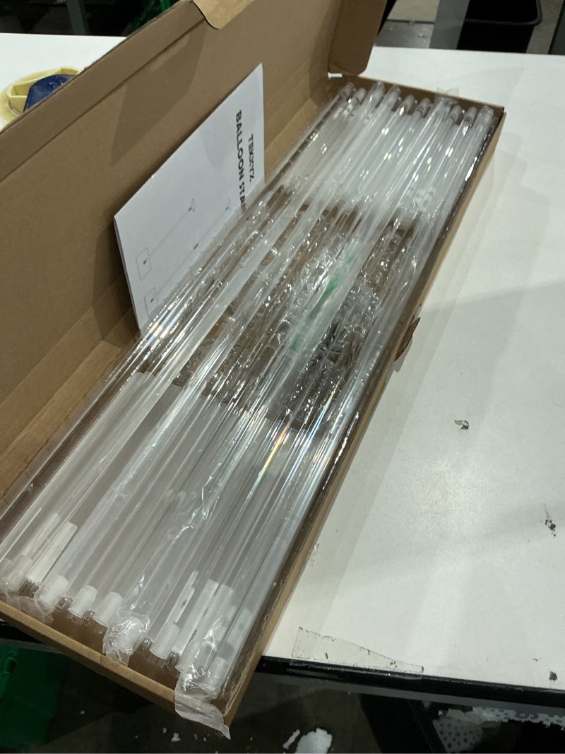 Condition photo showing Good Condition for tekxyz 23.6 inch height clear acrylic balloon stand for table centerpiece decoration, set of 10 23.6inch 10 pack