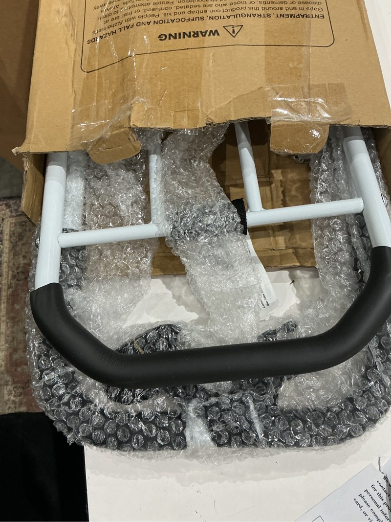 Condition photo showing As Is for bed rails for elderly adults safety - astm approved adjustable bed cane supports 350lbs with non-slip grip & storage pocket, stable bed assist rails for seniors, tool-free black curved handle without light medium