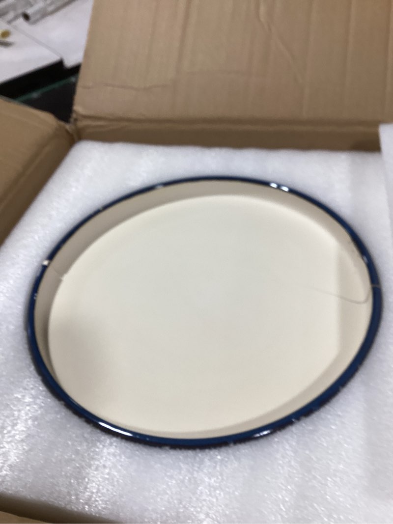 Condition photo showing New/Like New for 12 Inch Pot for Plants - Ceramic Planter for Indoor Plants Large Plant Pot with Drainage Holes and Saucer Outdoor Flower Pot Decorative Round Planter for Porch Office Decor Blue 12 Inch Blue