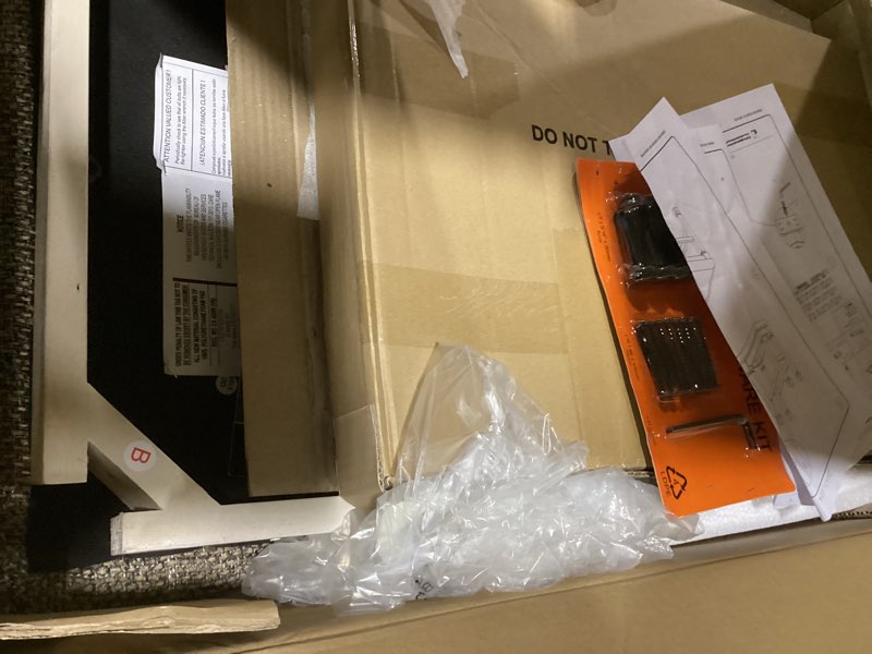 Condition photo showing As Is for Signature Design by Ashley Bolanburg Farmhouse 24" Counter Height Upholstered Barstool, 2 Count, Whitewash