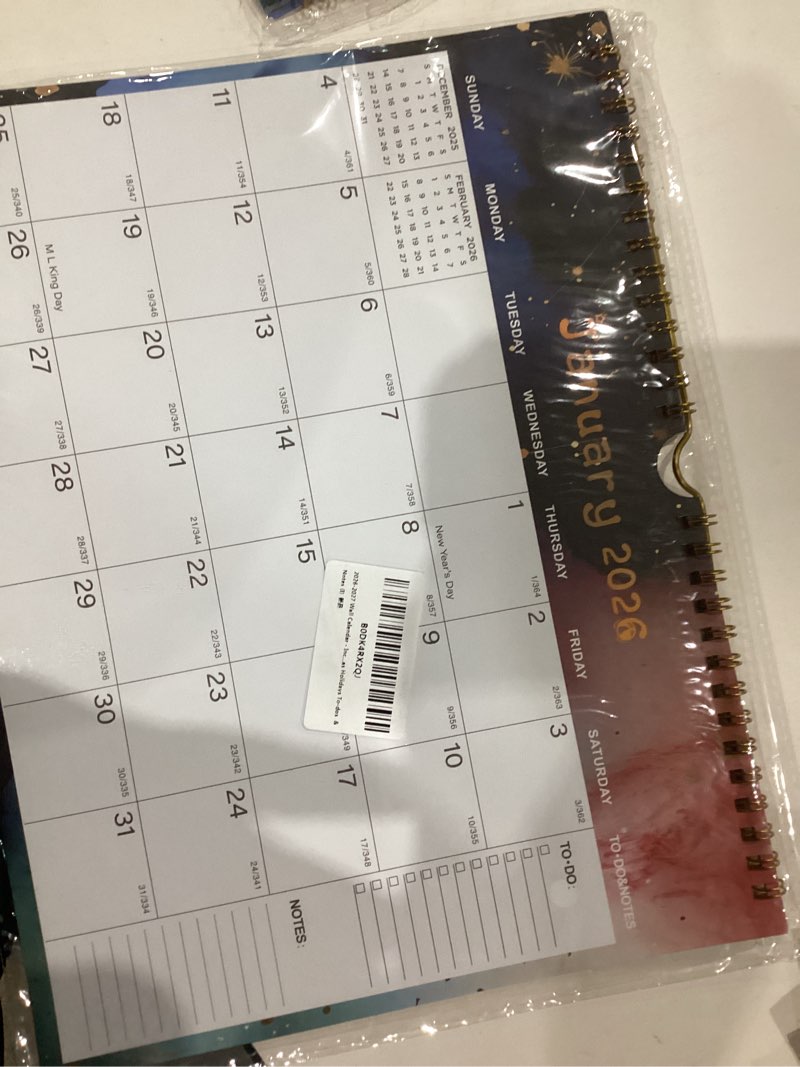 Condition photo showing New/Like New for 2026-2027 Wall Calendar - Includes January 2026 to June 2027, 18-Month Paper Wall Calendar 11 x 8.5 Inches.Thick Paper with Julian Dates and Block for New Year and Christmas Holidays To-dos ? Notes (I)