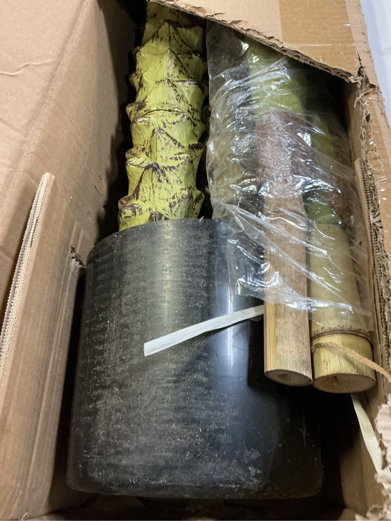 Condition photo showing Good Condition for giegxin 1 pack 7 ft artificial palm tree for outdoor tall faux tropical triple phoenix palm uv resistant fake plants in pot for outside indoor patio pools home garden office porch aesthetic decor 1 7 ft