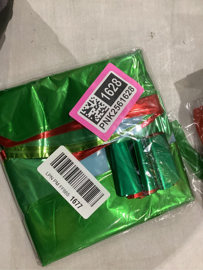 Condition photo showing Good Condition for 32 Pcs Christmas Balloons, Foil Candy Cane Swirl Balloons, Large Candy Mylar Red Green Balloon Kit for Christmas Party Birthday Candy Themed Party Decorations Candy Cane Gift Box