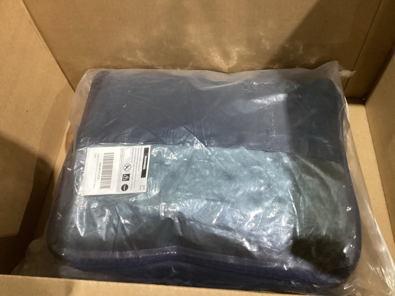 Condition photo showing Good Condition for Electric Heated Blanket Battery Operated, Portable Heated Shawl for Neck and Shoulders and Back, Heating Blanket with Zipper and Pockets, 20000mAh, 3 Heating Levels, up to 8 Hours Dark Blue-20000 63"x 44"