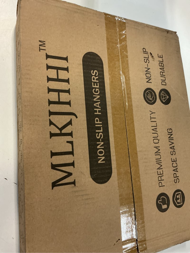 Condition photo showing New/Like New for 20 Pack Heavy Duty Plastic Hangers, Non Slip Clothes Hangers with Rubber Pads and 360° Hook - Thin Space Saving Hanger, Closet Organizer for Shirt, Pants, Suit, Skirt,Coat - Gray Gray 20 Pack