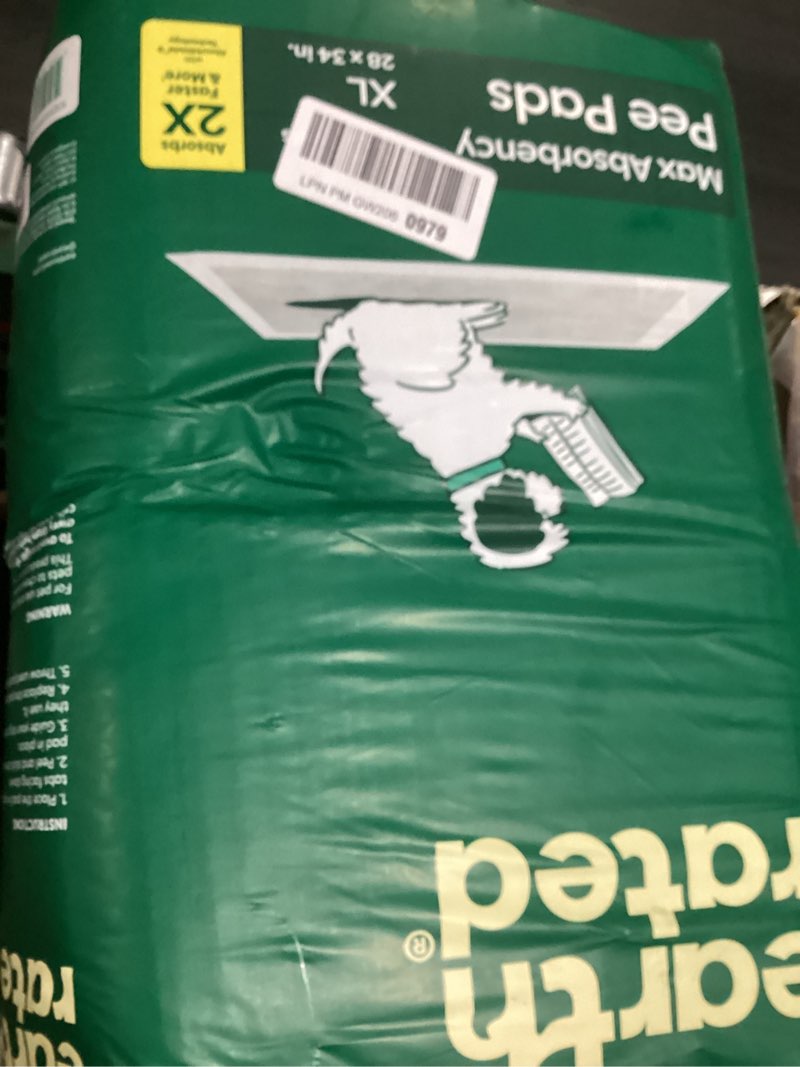 Condition photo showing Good Condition for earth rated puppy pads, max absorbency pee pads for dogs, absorbs 2x faster & 2x more, leak prevention, potty training, fragrance-free, unscented, xl, 28” x 34”, 40 count xl 28"x34" 40-ct