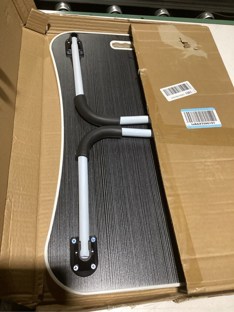 Condition photo showing Good Condition for Folding Lap Desk, 23.6 Inch Wood Laptop Bed Desk with Cup Holder, Portable Bed Table for Working Writing Reading & Eating for Bed, Sofa, Couch, Floor - Black