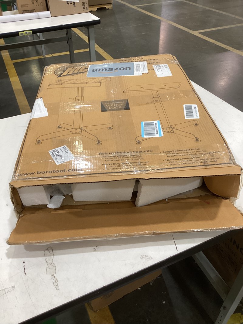 Condition photo showing Good Condition for htc adjustable roller table stand super duty conveyor feed stand with 5 ball bearing rollers , white hrt-10 18 x 13 inch