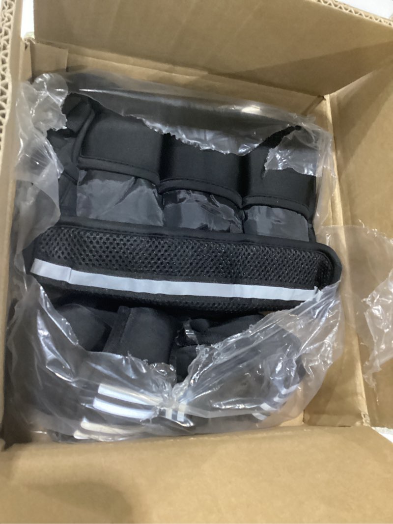 Condition photo showing New/Like New for adjustable weighted vest for women men, 4-10lb 11-20lb 20-32lb weight vest with 6 ironsand bags, running vest with reflective strips adjustable buckle straps for walking strength training black 4-10 lbs