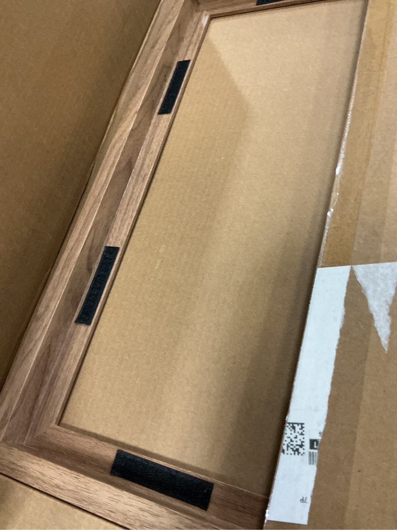 Condition photo showing Good Condition for mcs canvas float frames 16x20 frame, walnut woodgrain for finished canvases, vertical & horizontal wall hanging large with adhesive for canvas paintings (1-pack) 16x20 without mat walnut woodgrain