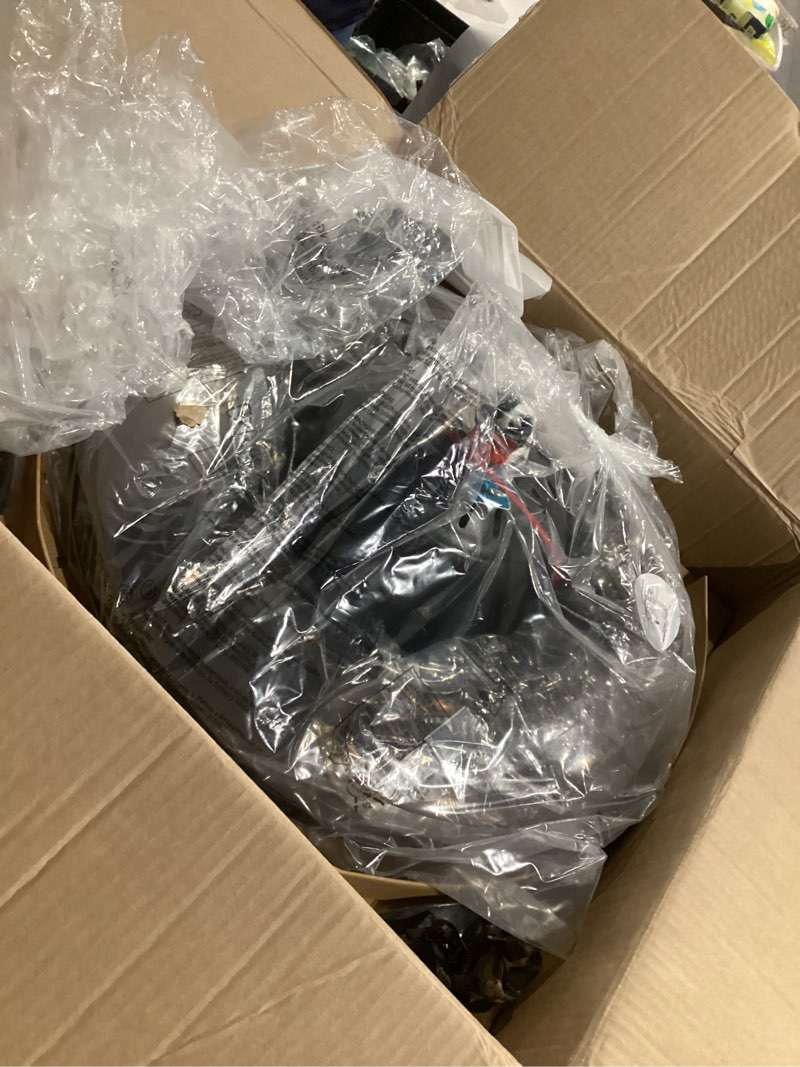 Condition photo showing Good Condition for Siljoy Retractable Ceiling Fan with Lights Black Industrial Caged Ceiling Fan with Remote Controller Farmhouse Chandelier Fan with Lights for Living Room Bedroom Patio (48 Inches, 5 Lights) 48in-Black