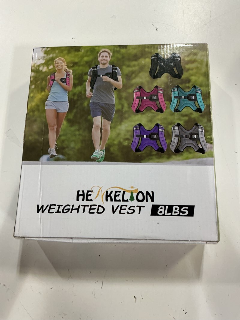 Condition photo showing New/Like New for henkelion weighted vest weight vest for men women kids weights included, body weight vests adjustable for running, training workout, jogging, walking 8 lbs grey