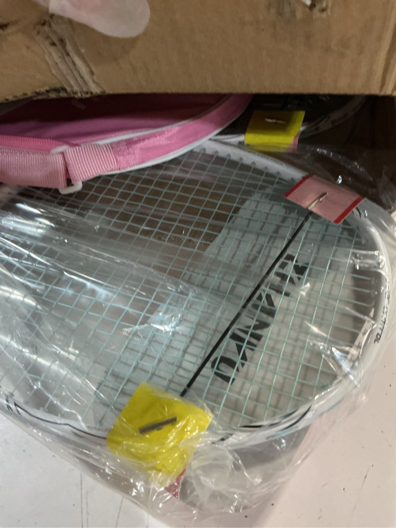 Condition photo showing Good Condition for badminton rackets,badminton racket set,both offensive and defensive,composite carbon ultra light 82g professional training racket,including 2 rackets,2 shuttlecocks,and 1 bag 021-white