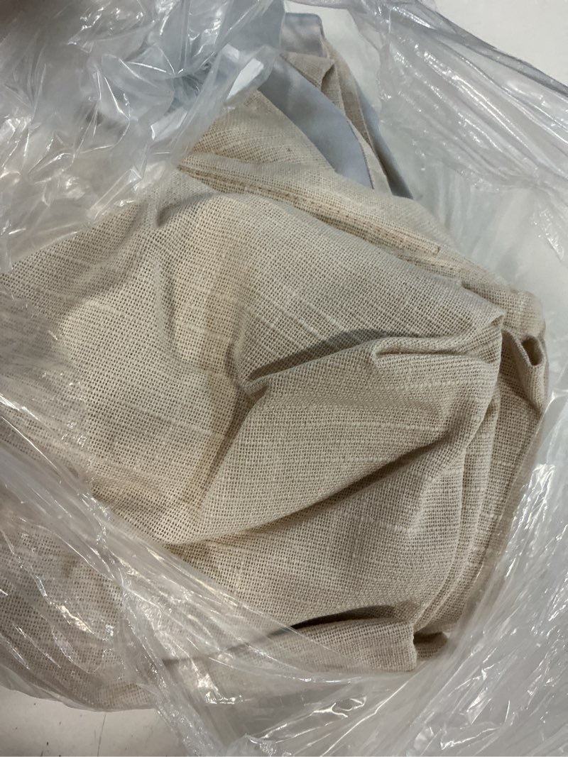 Condition photo showing As Is for cotton slub room darkening curtain - single  1 panel, 48x84, natural