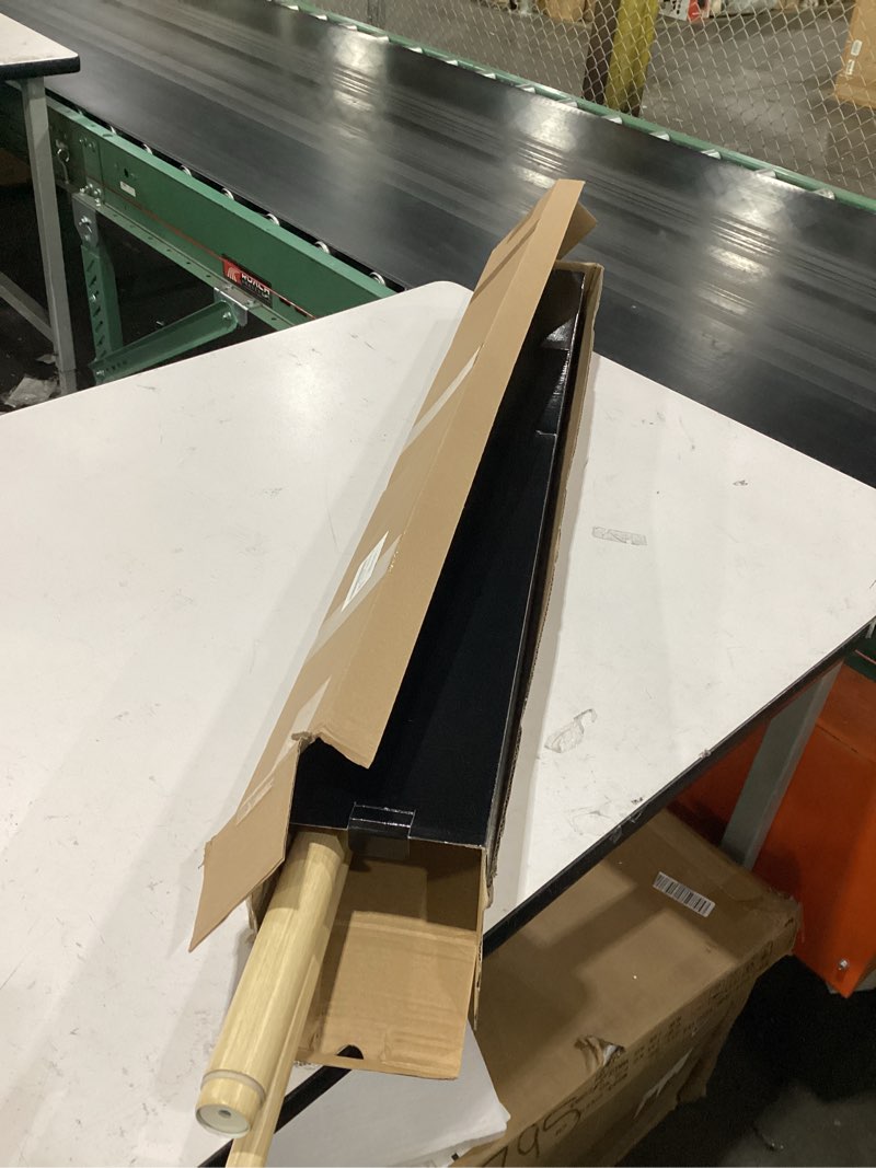 Condition photo showing Good Condition for 1-1/8 inch diameter light wood curtain rods with cap finial, 36-72'' telescoping faux wood design double curtain rods for window width 24-68 inch, 1 pack light wood 36-72''