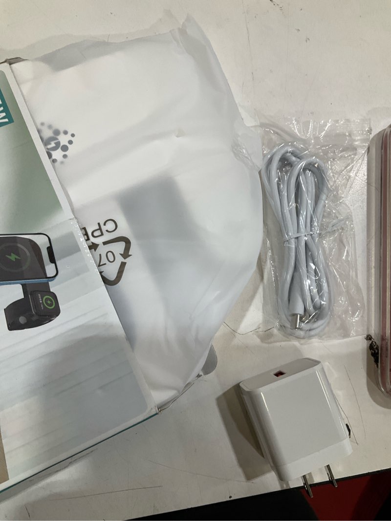 Condition photo showing Good Condition for 3 in 1 charging station for samsung android: wireless phone and watch charger for galaxy s26 s25 ultra/s24/s23/z fold, wireless charger stand for galaxy watch 9/8/7/6/5 earbuds 4/3/pro (white)