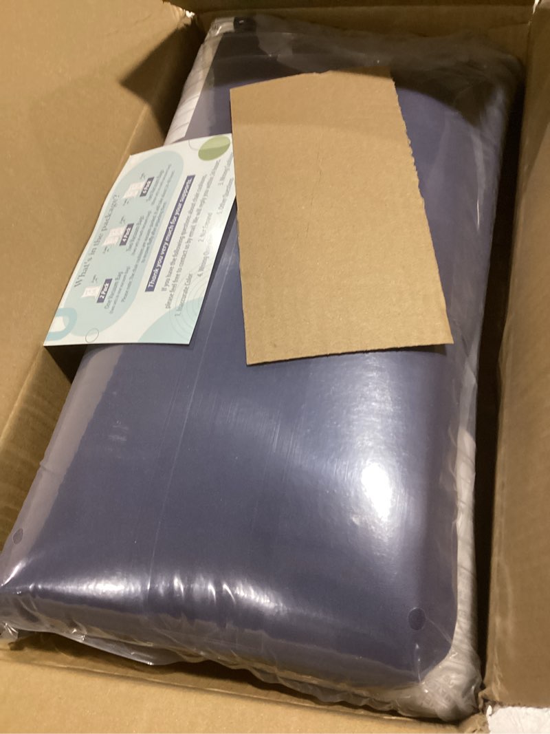 Condition photo showing New/Like New for downluxe outdoor chair cushions set of 4 for patio furniture, water-resistant patio chair cushions with ties, high density foam outdoor seat cushion, 17" x 16" x 2", navy navy 17x16x2 inch (pack of 4)
