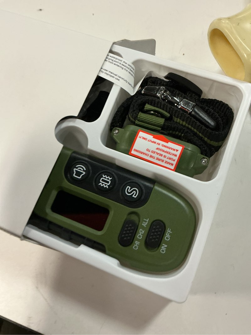Condition photo showing New/Like New for shock collar for dogs, ip67 waterproof dog training collar with remote control, 3 modes: beep, vibration, safe static, rechargeable adjustable for 15-110lbs medium large dogs green