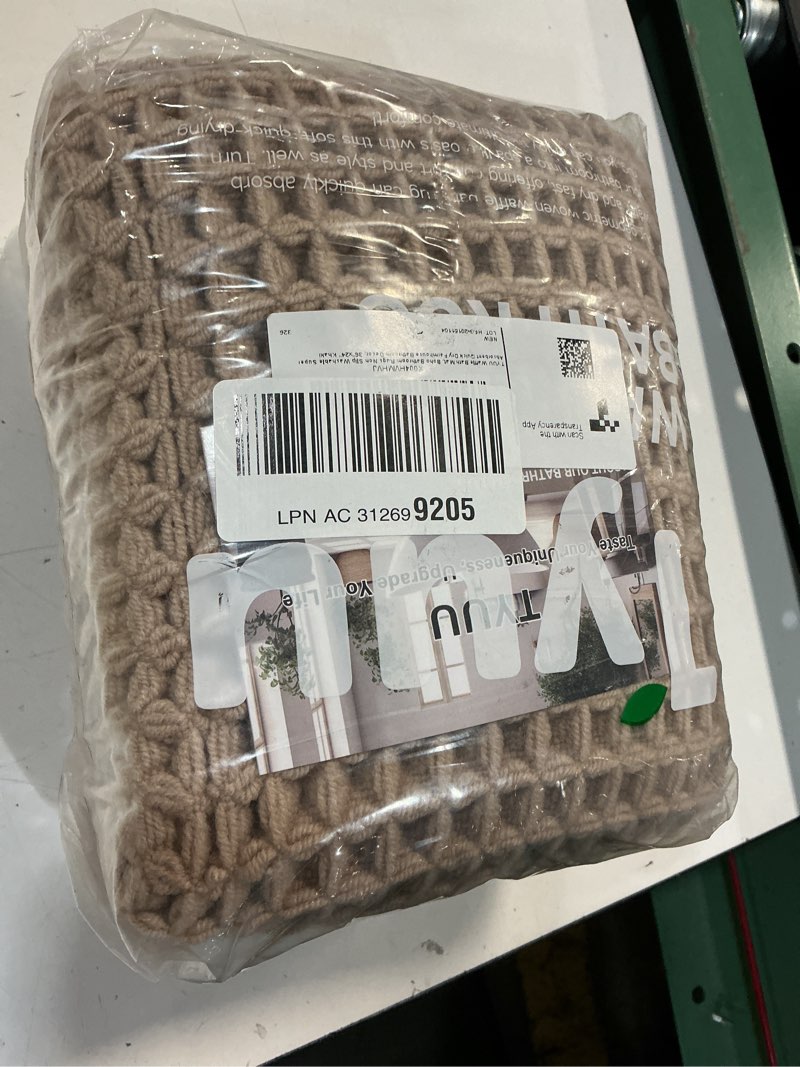 Condition photo showing New/Like New for waffle bath mat, boho bathroom rugs non slip washable super absorbent quick dry farmhouse bathroom decor, 36"x24" / 3' x 2' khaki khaki 2' x 3' (rectangular)