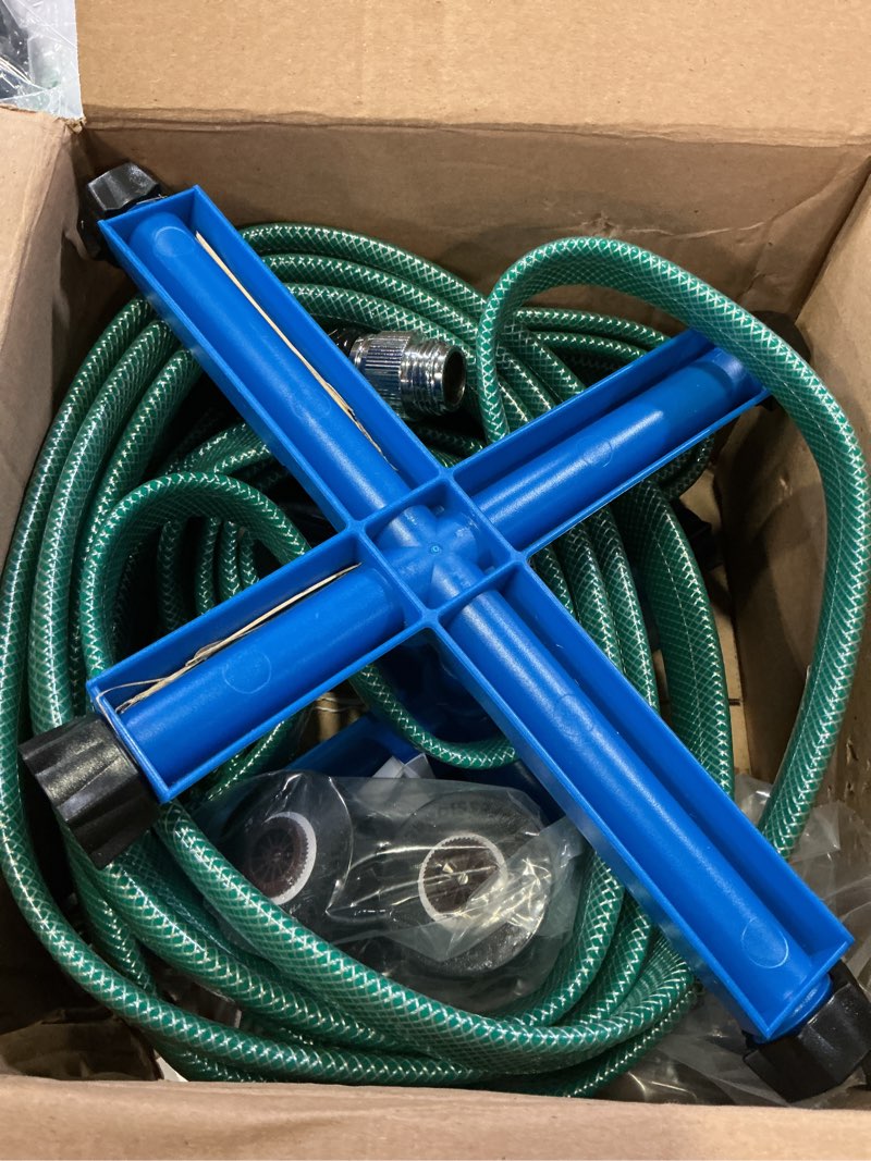 Condition photo showing Good Condition for orbit 27884z above ground all-in-one irrigation sprinkler system for lawn kit blue,gray