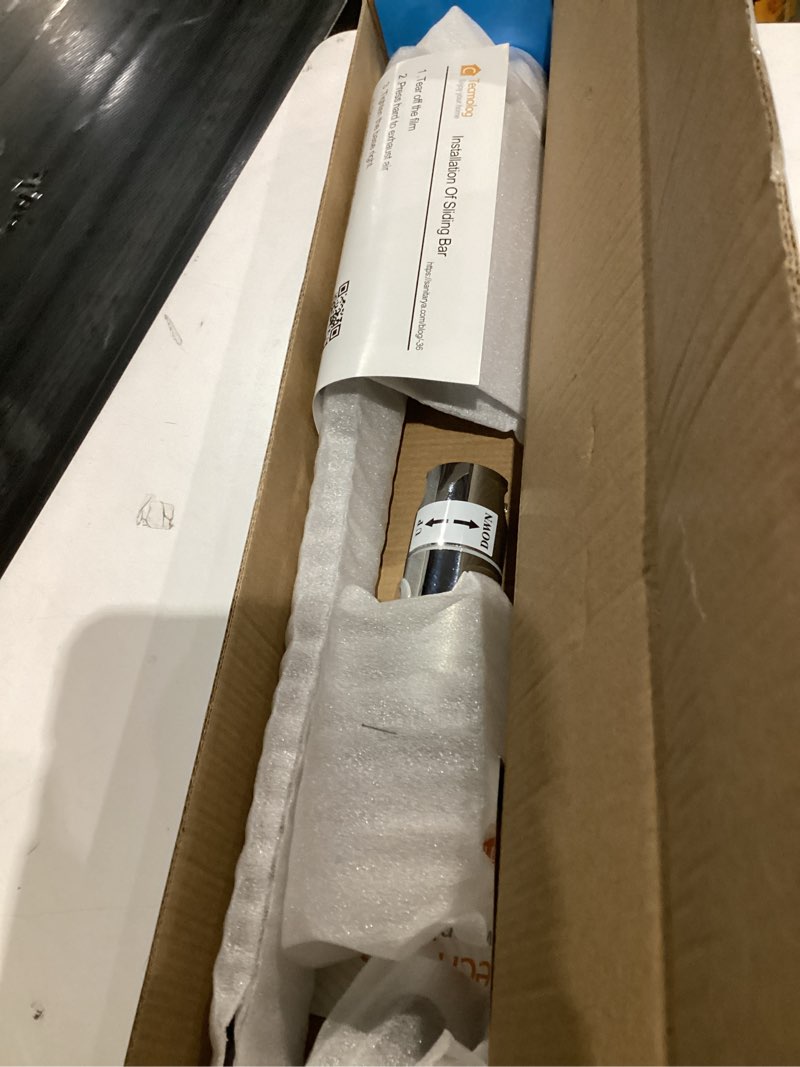 Condition photo showing As Is for Tecmolog Drill Free Shower Slide Bar ABS Plastic Height/Angle Adjustable Shower Rail Suction with Dish Chrome, BC4044