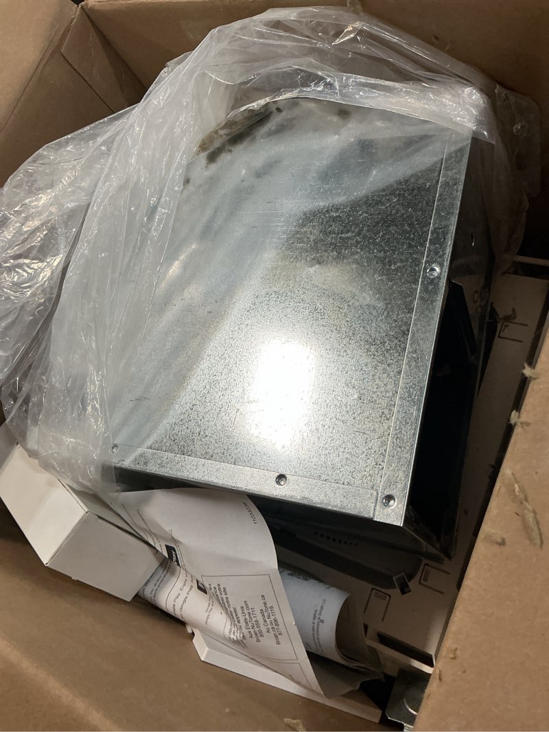 Condition photo showing As Is for broan-nutone chromacomfort bathroom exhaust fan with bluetooth speaker, powerful 110cfm/1.5 sones, 24-color led light, spk110rgbl, wall switch chroma sensonic