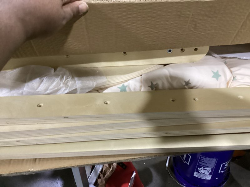 Condition photo showing As Is for bluewood pikler triangle set with cushion, 8-in-1 foldable wooden toddler climbing toys indoor playground jungle gym montessori philosophy climber for 2-6 years old, baby, kids (natural wood)