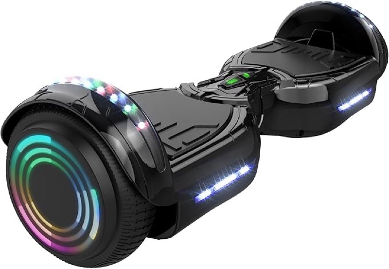 hoverstar bluetooth hoverboard, led wheels chrome color self balance scooter for kids, teenager (chrome black)