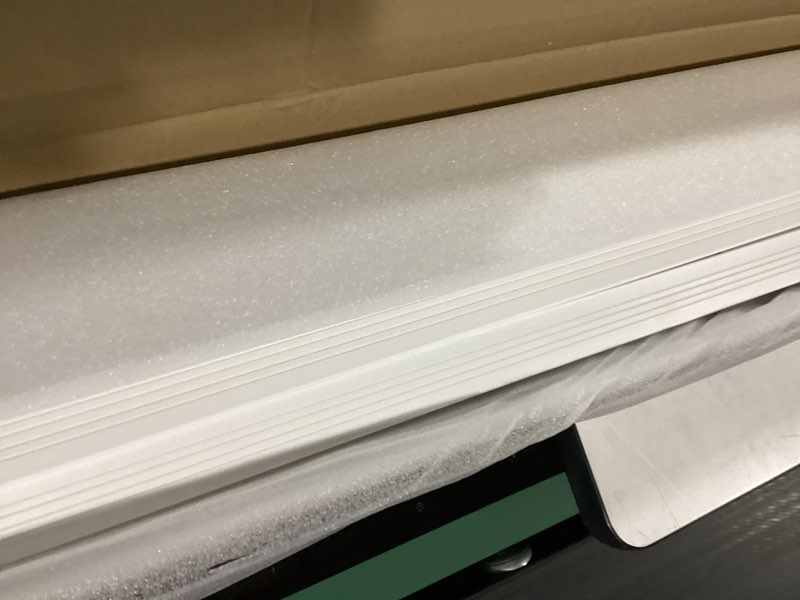 Condition photo showing As Is for Art3d Pre-Cut Wall Molding Set of 6 pcs, Ready-to-Assemble Wainscoting Panels for Interior Wall Décor Living Room Bedroom Accent Wall - Installed with Glue, 3 Top 3 Bottom