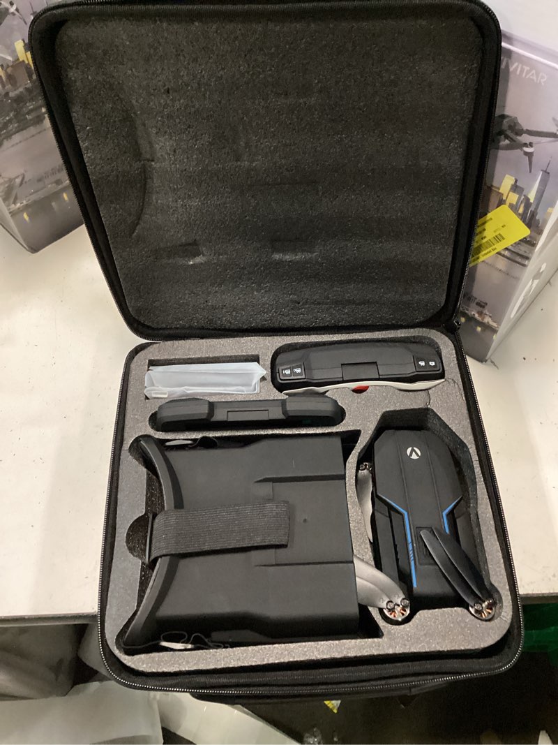 Condition photo showing Good Condition for vivitar skyvision 4k ultra hd gps foldable video drone with 4.3" display controller, brushless motors, 1-axis gimbal, vr headset, 17-minute flight time & travel carry case