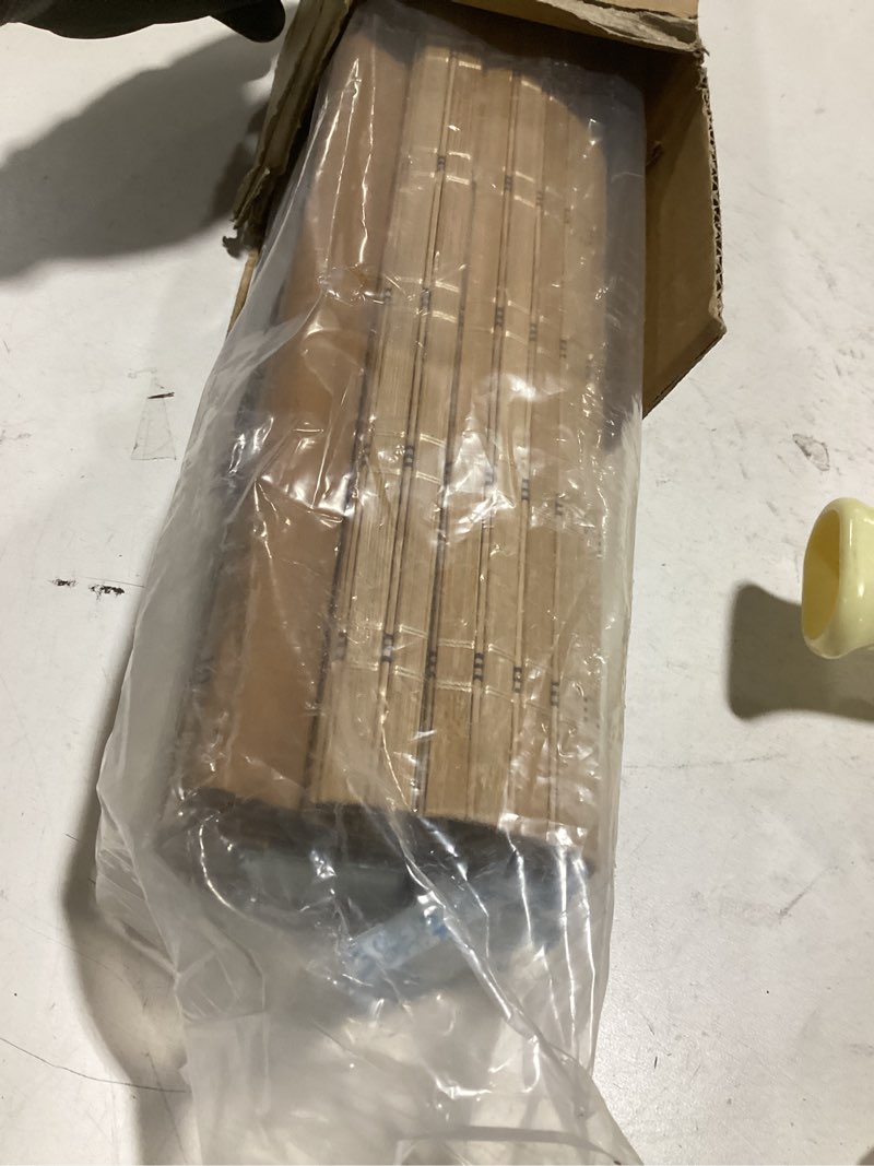 Condition photo showing Good Condition for lazblinds no tools no drill cordless bamboo roman shades, light filtering window treatment, roll up bamboo blinds for window 38'' w x 64'' h, brown brown206 38'' w x 64'' h
