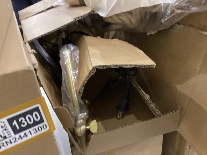 BOHOSCONCES Gold Desk Lamp with 59” Plug in Cord On/Off Switch, Adjustable Table Lamp for Bedroom, C